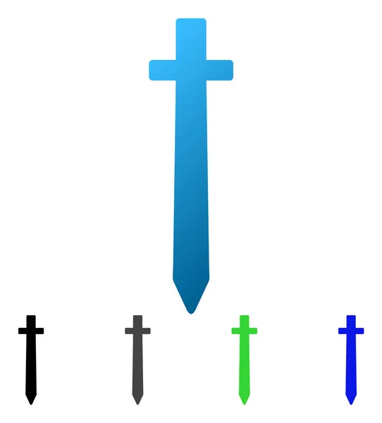 Espada simbólica Gradiente plano Icono — Vector de stock