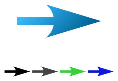 Keskin sağ ok daire degrade simgesi