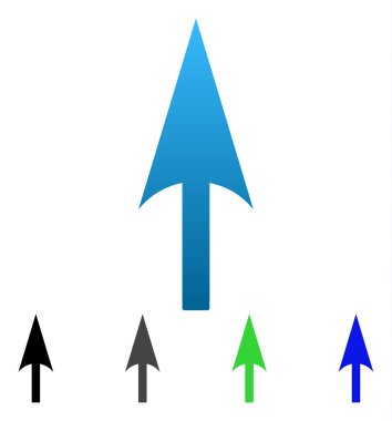 Yukarı ok keskin daire degrade simgesi