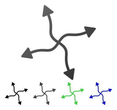 Eğri genişletin okları daire degrade simgesi