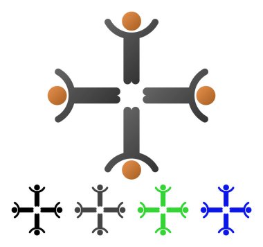 Erkekler ellerini daire degrade simgesi