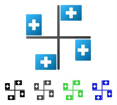 Hastane bayraklar daire degrade simgesi