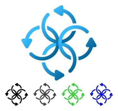 Düğüm döndürme daire degrade simgesi