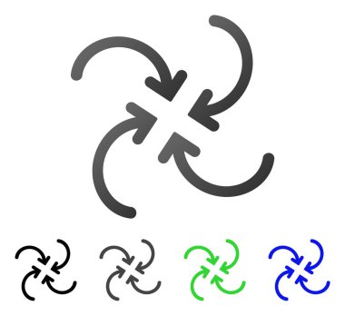 Whirl oklar düz degrade simgesi