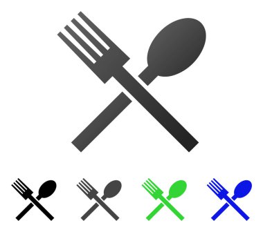 Çatal ve kaşık daire degrade simgesi