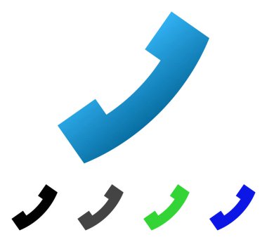 Telefon alıcı düz degrade simgesi