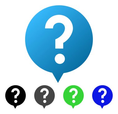 Soru balon daire degrade simgesi