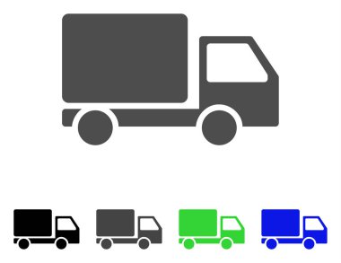 teslimat kamyonu düz simgesi