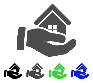 Realty teklif el düz simgesi