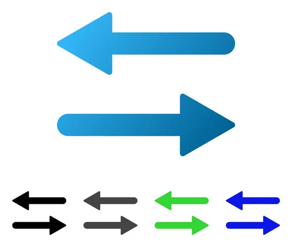 Icono de gradiente plano horizontal de intercambio de flechas — Archivo Imágenes Vectoriales