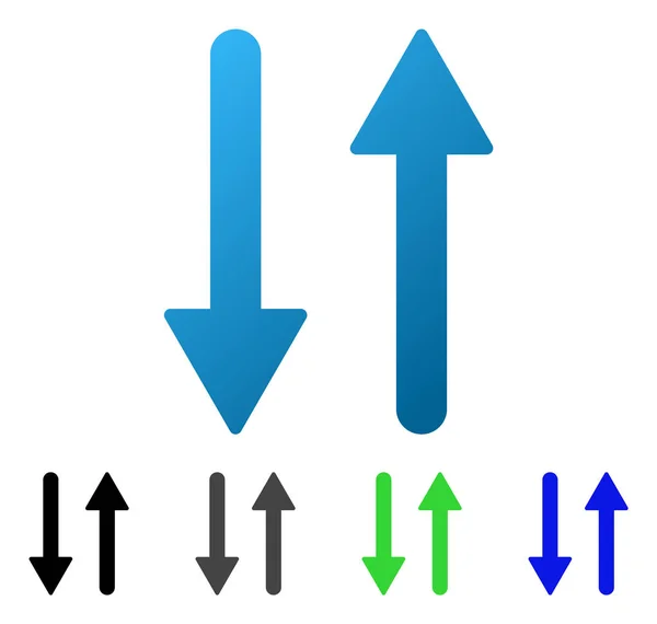Icona verticale a gradiente piano per lo scambio di frecce — Vettoriale Stock