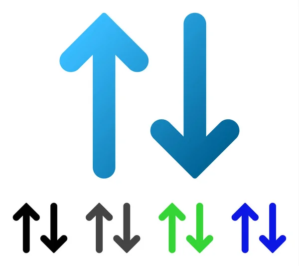 플립 수직 평면 그라데이션 아이콘 — 스톡 벡터