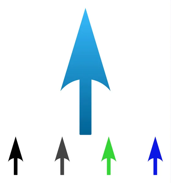 날카로운 화살표 그라데이션 아이콘 플랫 — 스톡 벡터