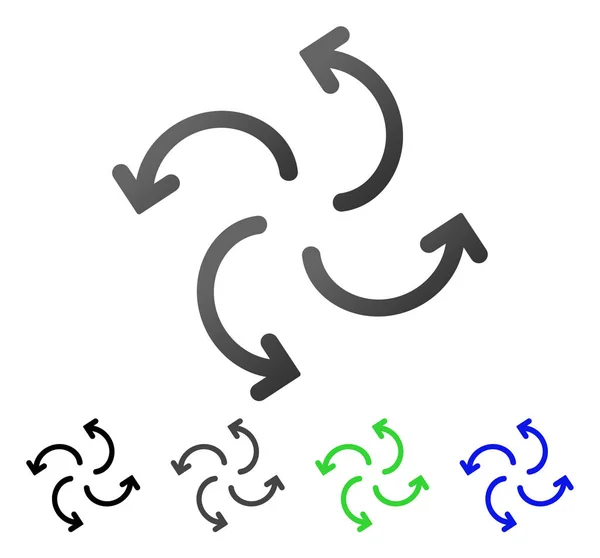 Icône de gradient plat de flèches de cyclone — Image vectorielle