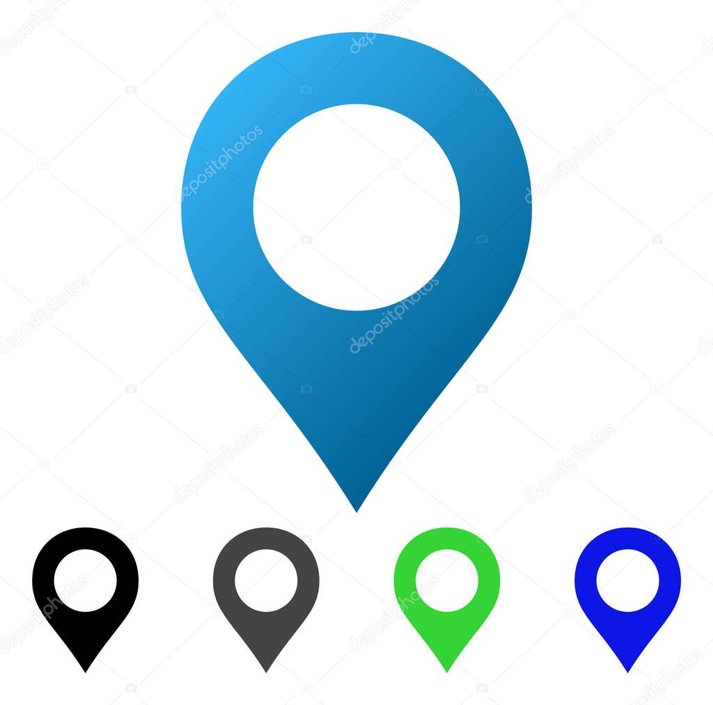 Map Marker Flat Gradient Icon