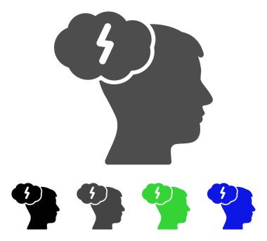 Beyin fırtınası düz simgesi