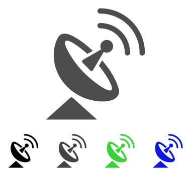 Radyo teleskop düz simgesi