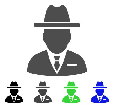 Casus kişi düz simgesi