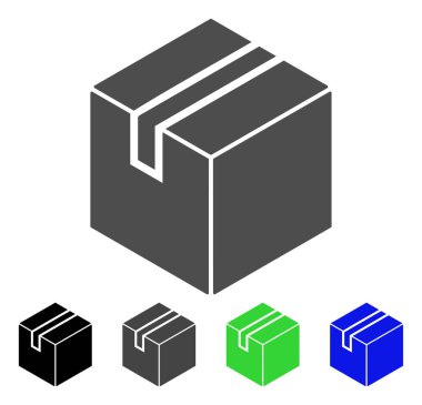 Ürün paket kutu düz simgesi