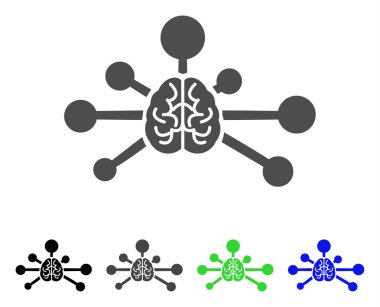 Zihin kontrol bağlantılar düz simgesi