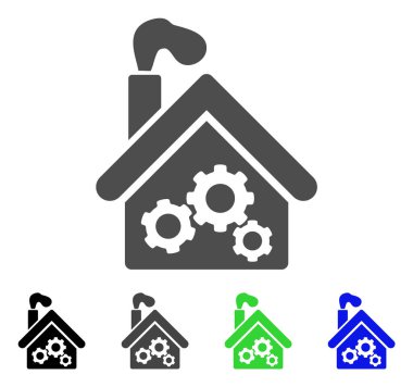 Sigara garaj fabrika düz simgesi