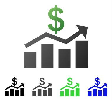 Satış grafik daire degrade simgesi