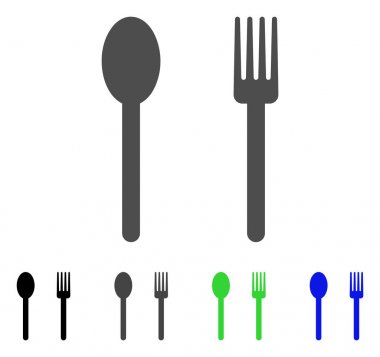 çatal ve kaşık düz simgesi