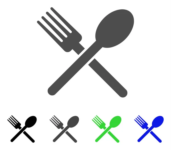 Fork And Spoon Flat Icon — Stock Vector