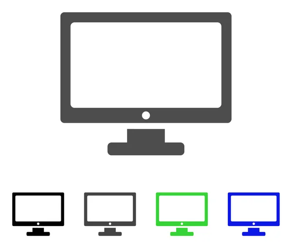Monitor icono plano — Vector de stock
