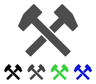 Çalışma çekiç düz simgesi