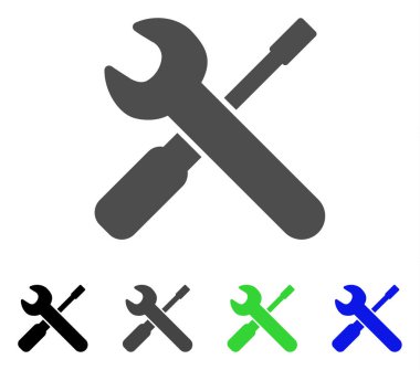 İngiliz anahtarı ve tornavida araçlar düz simgesi