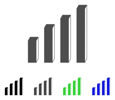 3D çubuk grafik düz simgesi