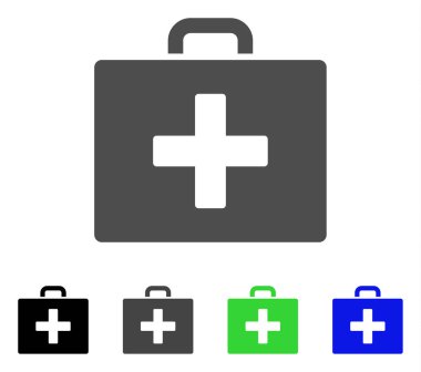 İlk yardım çantası düz simgesi