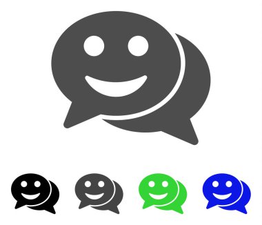 Mutlu sohbet düz simgesi