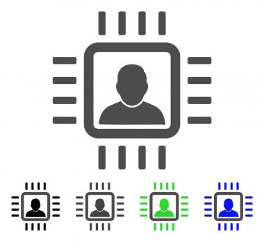 Nöro işlemci düz simgesi
