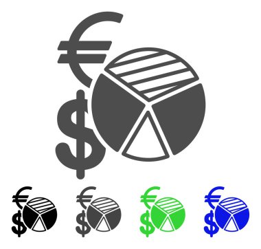 Satış pasta grafiği düz simgesi