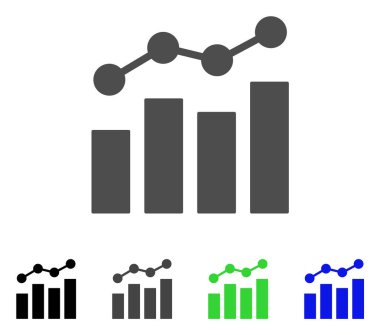 İstatistik grafikleri düz simgesi