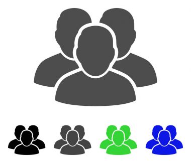 Kullanıcı grubu düz simgesi