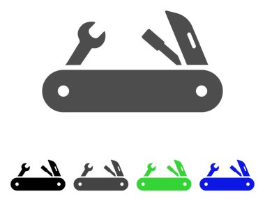 Çok araçları bıçak düz simgesi