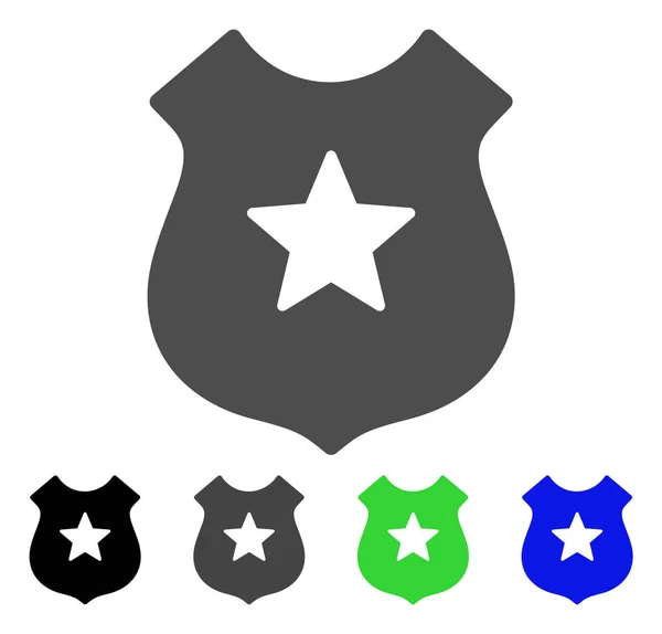 Politi skjold flad ikon – Stock-vektor