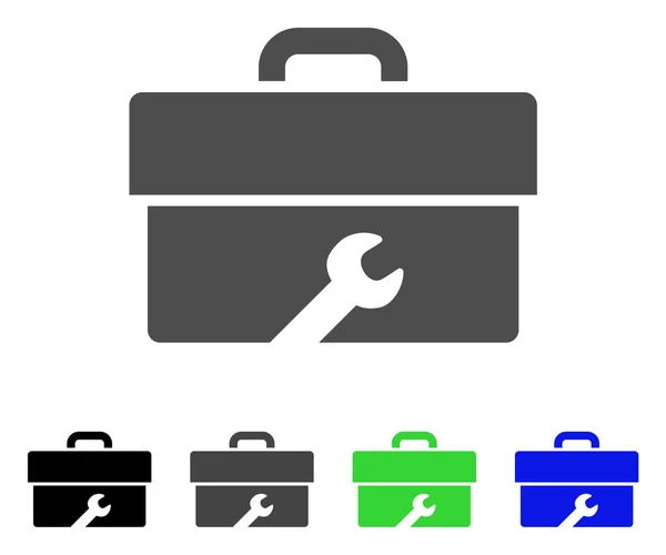 Caja de herramientas Icono plano — Vector de stock