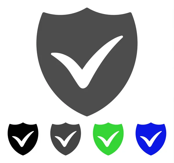Shield Valid Flat Icon — Stock Vector