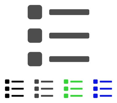 Öğeleri düz simgesi