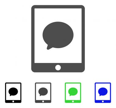 Pad sohbet ileti düz simgesi