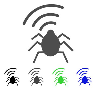 Radyo böcek düz simgesini