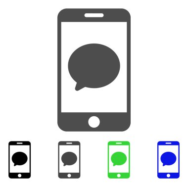 Akıllı telefon sohbet ileti düz simgesi
