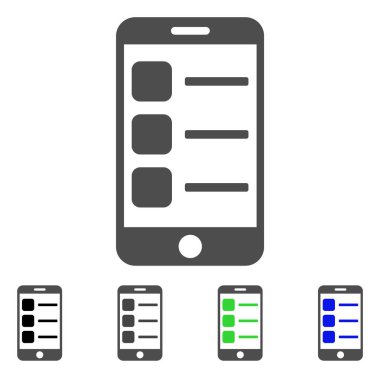 Akıllı telefon listesi düz simgesi