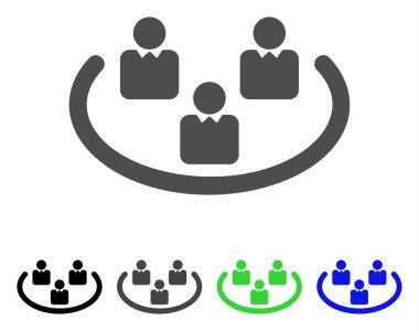 Sosyal ağlar düz simgesi