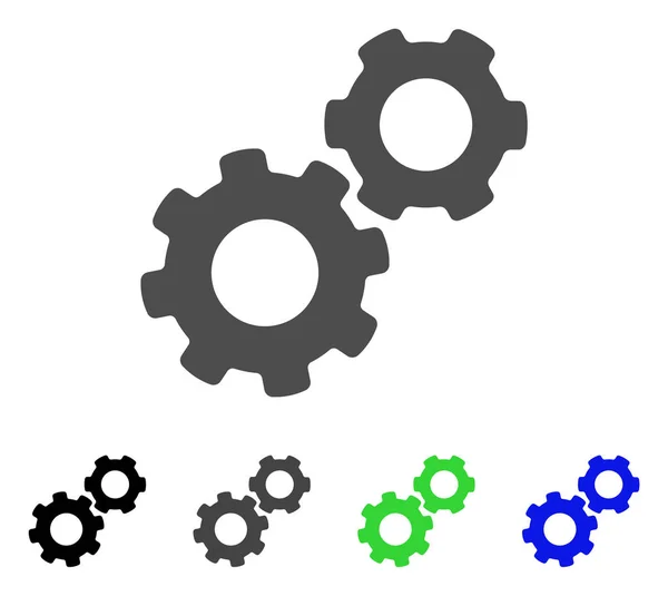 Gears platte pictogram — Stockvector