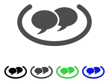 Sosyal ağlar düz simgesi